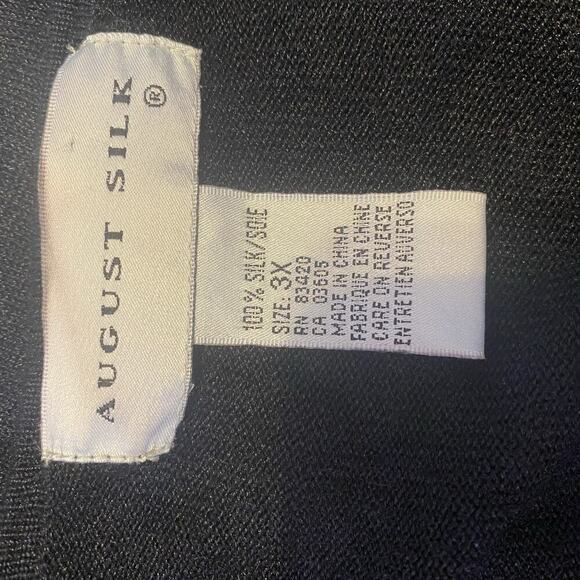 August Silk Woman 3X Knit Cardigan Sweater Black Long Sleeve Silk Luxury Preppy - Picture 3 of 11